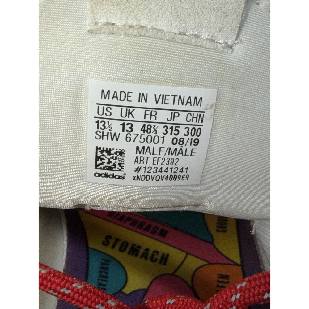 Adidas HU Human Made Pharrell Williams Mens Size 13.5 White Red Running Shoes